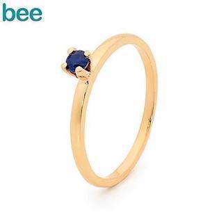 Gold ring in 9 ct. with blue sapphire